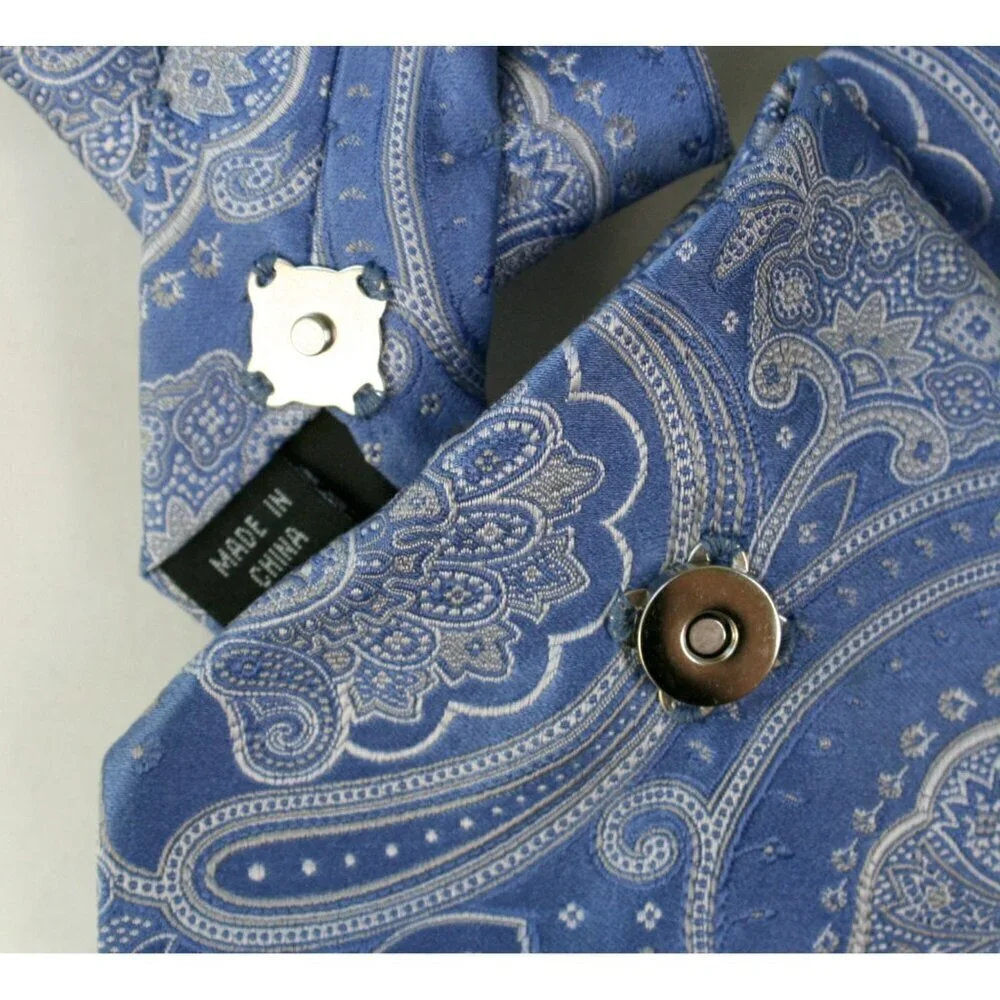 Ogsplosh Blue Paisley Unisex Ascot Scarf Handcrafted From Repurposed Necktie NEW